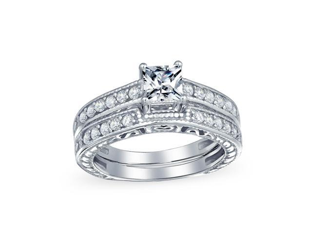 AAA Cr Diamond Ring Set In Platinum Over Sterling Silver 