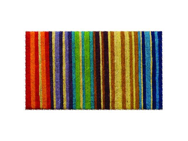 Hand Woven Extra Thick Rainbow Coir Doormat Newegg Com