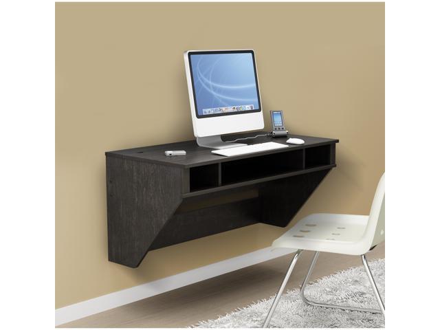 Prepac Soho Washed Ebony Floating Desk Newegg Com