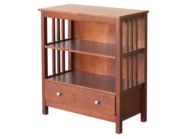 Hollydale Chestnut Mission Style Bookcase Newegg Com