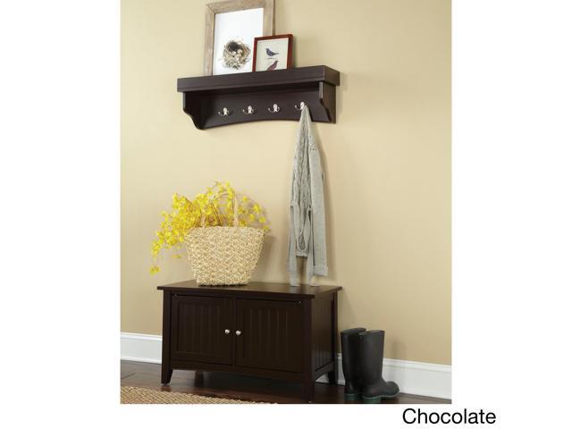 Fair Haven Tray Shelf Coat Hook And Storage Bench Set Newegg Com