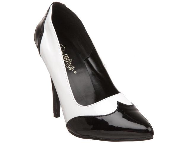 black and white spectator pumps