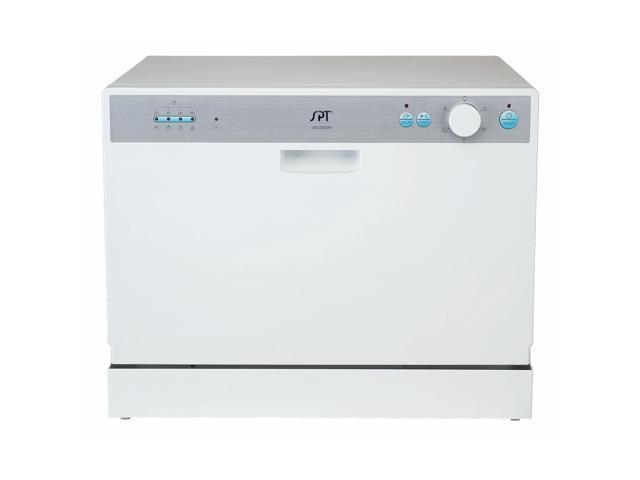 Spt 6 Place Setting White Countertop Dishwasher With Delay Start