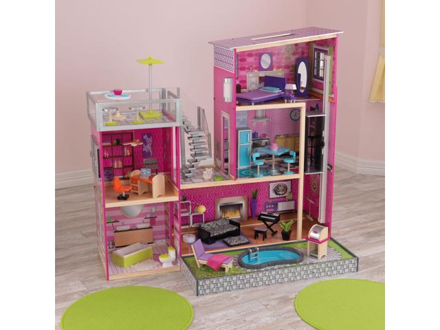 Photo 1 of KidKraft Uptown Dollhouse with Furniture, Multicolor