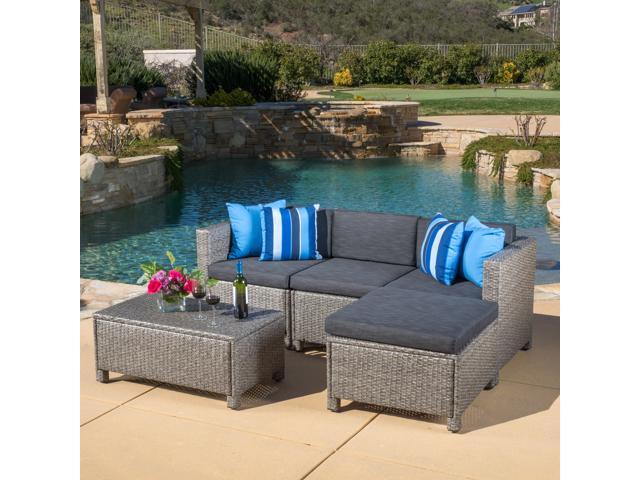 Christopher Knight Home Outdoor Puerta 5 Piece Wicker Sectional Sofa Christopher Knight Home Outdoor Puerta 5 Piece Wicker Sectional Sofa Set With Cushions