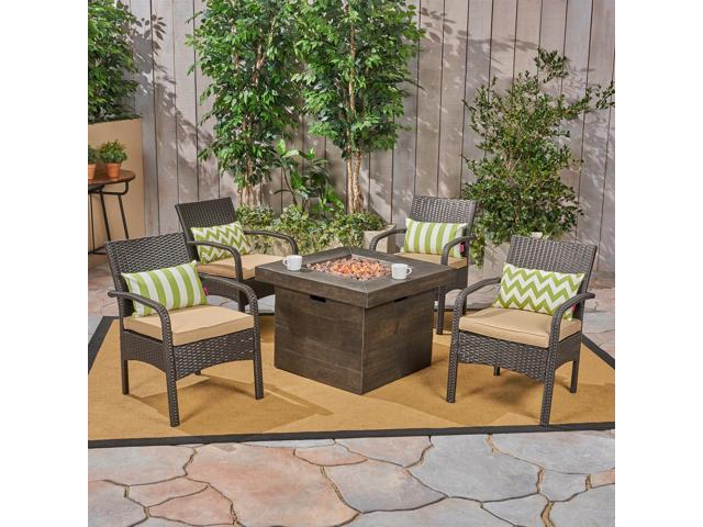 Christopher Knight Home Cordoba Patio Fire Pit Set 4 Seater With