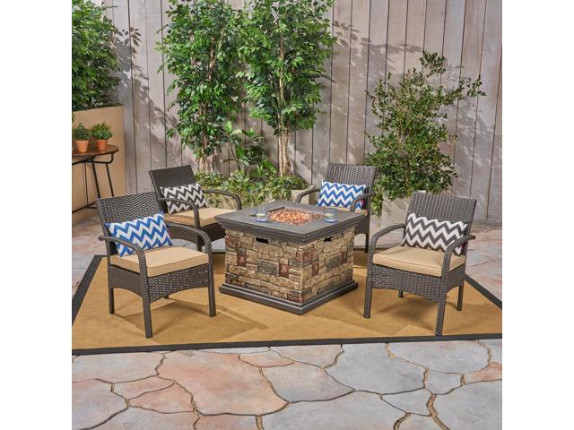 Christopher Knight Home Cordoba Patio Fire Pit Set 4 Seater With