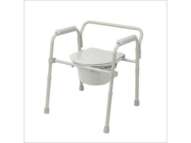 medical steel folding bedside commode