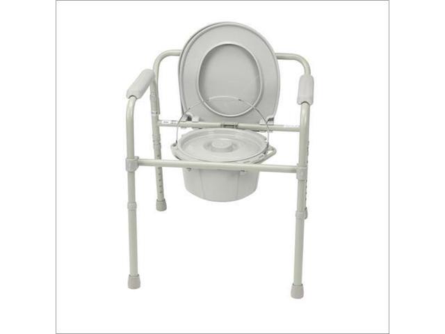 medical steel folding bedside commode