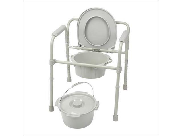 medical steel folding bedside commode