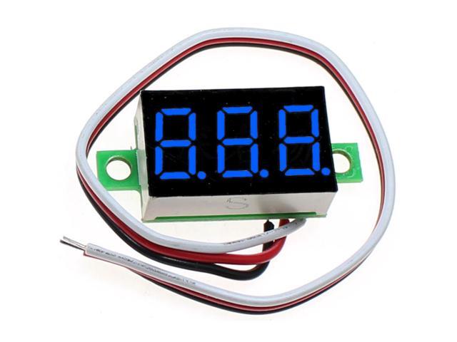 5-Pack DC Voltmeter – 2.4-30V LED Display, 2-Wire, Blue, For DIY Electronics & Automotive