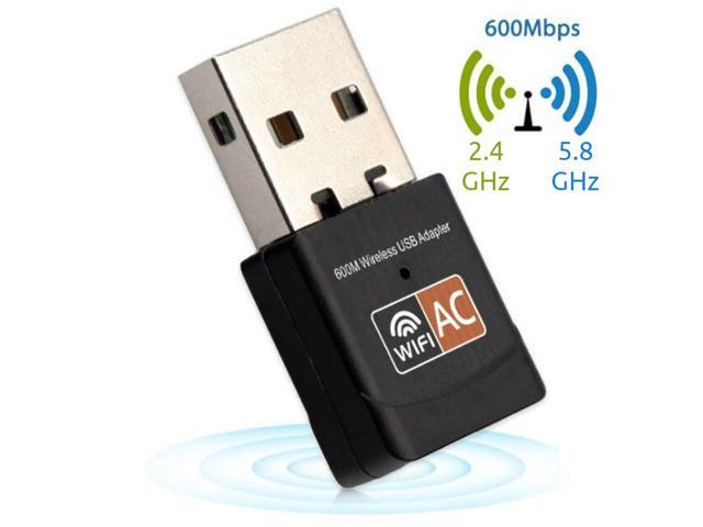 Mini Dual Band 600mbps Usb Wifi Wireless Adapter Network Card 245ghz 80211ac 9770