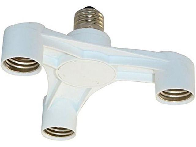 3 to 1 Light Socket E26 Splitter Adapter for Flood Spot and Lamp CFL ...