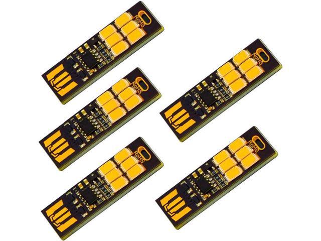 5pcs 6-LED USB Portable Keychain Lamp with Touch Dimming 1W Warm White ...