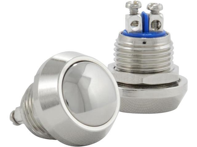 5Pcs 19mm 12V Waterproof ON Off Latching Push Button Switch With Wiring Harness And Led Indicator Light, 24V Pre-Wired SPDT Self-Locking 4 Pin Marine