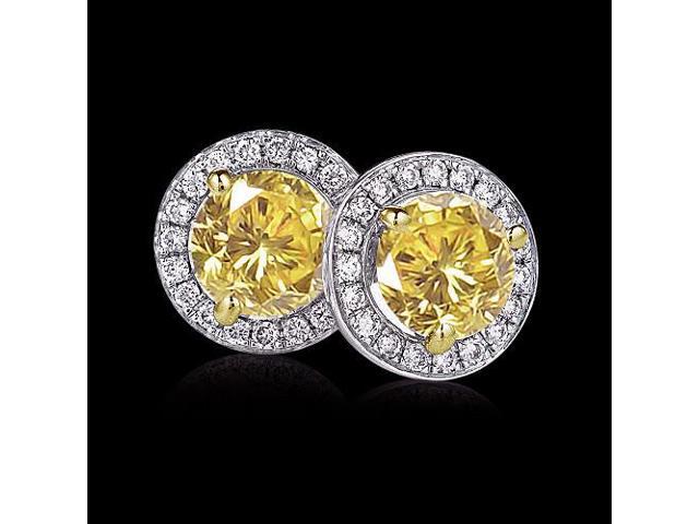 8 Carat Certified Yellow Canary Diamonds Stud Earrings Newegg 8 Carat Certified Yellow Canary Diamonds Stud Earrings
