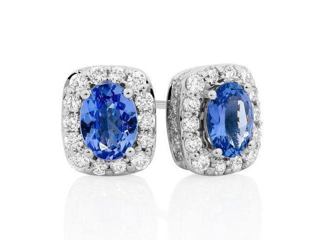 White Gold 14k 5 40 Ct Women Tanzanite And Diamonds Studs Earrings Newegg Com