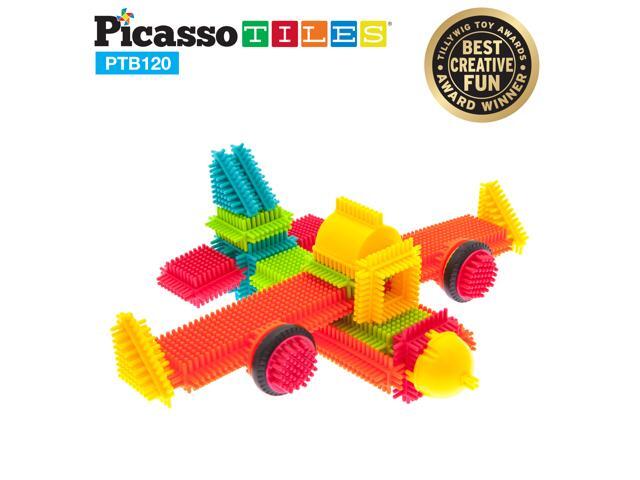 120PCS Bristle Shape 3D Building Blocks Tiles Construction Playboards Toys