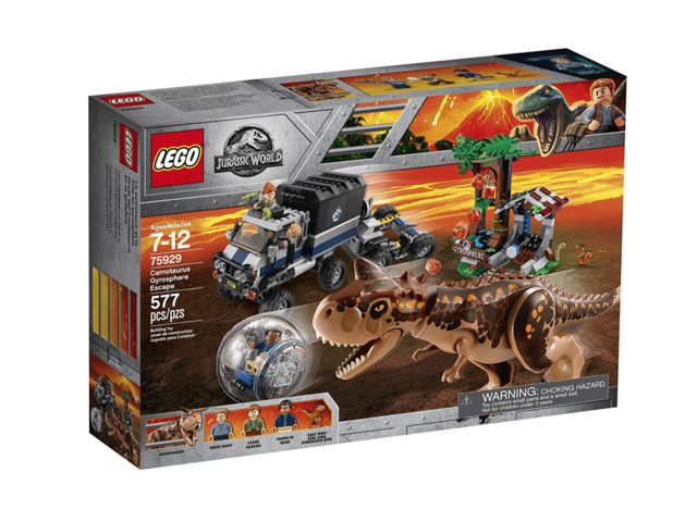 LEGO Jurassic World Carnotaurus Gyrosphere Escape Plastic Kids Construction Kit