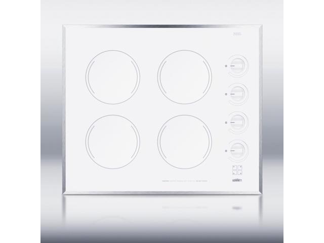 Summit Cr424wh 24 Wide 4 Burner Electric Cooktop In Smooth White