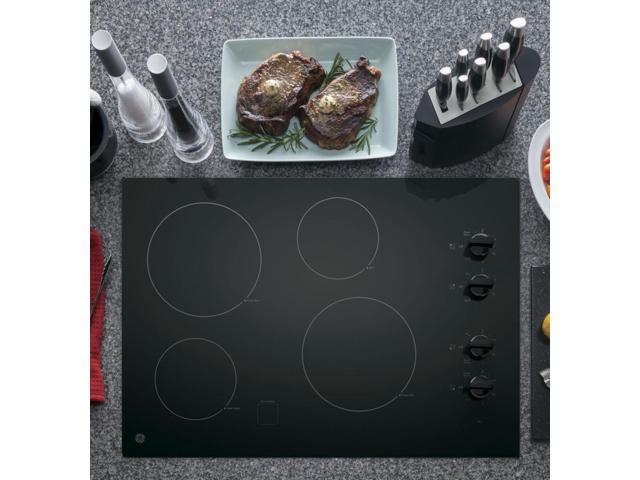 Ge Jp3030djbb 30 Inch Black 4 Burner Electric Cooktop Newegg Com