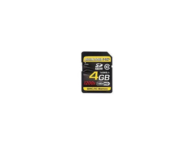 Digital Speed 4GB 1200X Professional High Speed Mach III 160MB/s Error Free (SDHC) HD Memory Card Class 10