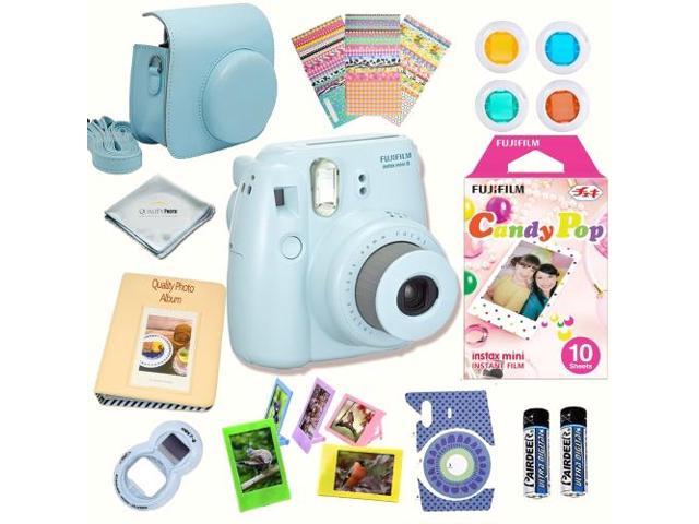 Minder dan instinct zuigen Fujifilm Instax Mini 8 Blue bundle: Instant camera + Instant Candy Pop Film  + Accessories - Newegg.com