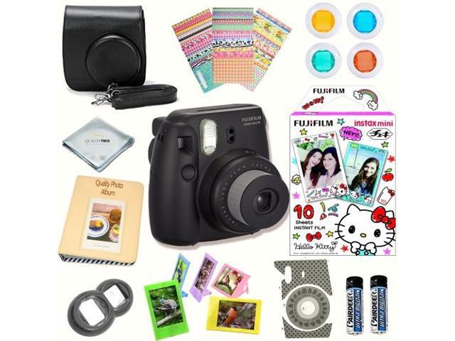 Fujifilm Instax Mini 8 Black Deluxe Kit Bundle Includes Instant Camera With Instax Mini 8 Instant Films 10 Pack Hello Kitty 16 Custom Camera Case Instax Photo Album Frames Stickers Newegg Com