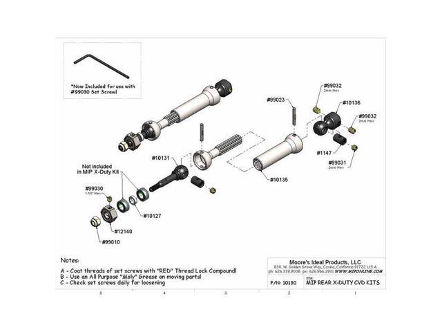 Keyed Rear Axle Kit/Traxxas Slash 4x4 
