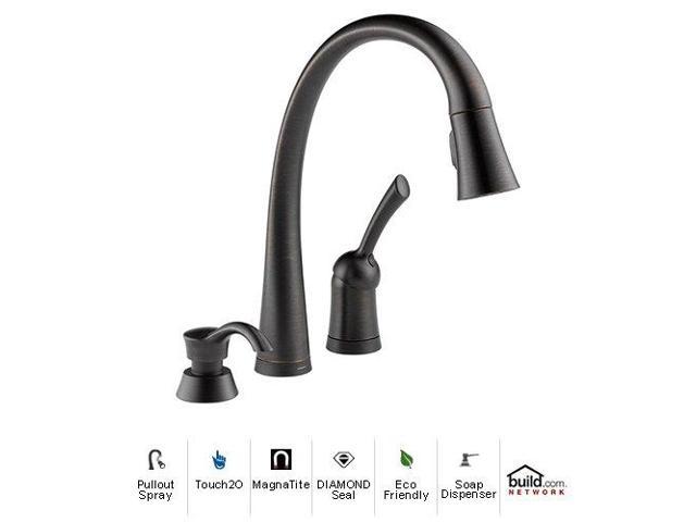 Delta 980T-RBSD-DST Pilar Pullout Spray Touch Kitchen Faucet with Touch2O, MagnaTite Docking and Dia, Venetian Bronze