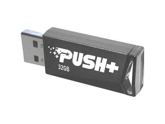 Patriot Memory Push+ USB 3.2 Gen. 1 Flash Drive - 32 GB - USB 3.2 (Gen 1) - Black - 2 Year Warranty