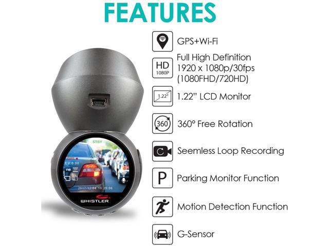 whistler dash cam with gps and wifi