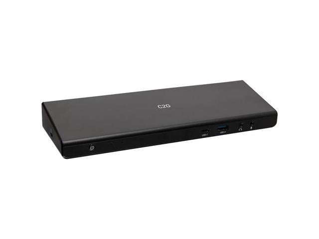 C2G Black C2G54535 USB-C 14-in-1 Triple Display Docking Station with HDMI, DisplayPort, Ethernet, USB, 3.5mm Audio and Power Delivery up to 85W - 4K 30Hz (TAA Compliant)