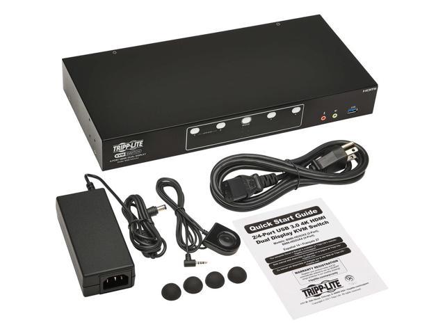 Tripp Lite B006-HD2UA4 HDMI Dual-Display KVM Switch - 1 Computer(s) - 4096  x 2160 - 50 Hz, 60 Hz - 1 x Network (RJ-45) - 8 x USB - 10 x HDMI - 