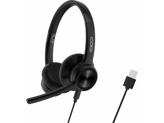CODi CLARO Wired Stereo Dual Ear Headset w/ AI ENC Microphone - Stereo - USB Type C - Wired - Over-the-head - Binaural - Supra-aural - Noise Cancelling Microphone - Black