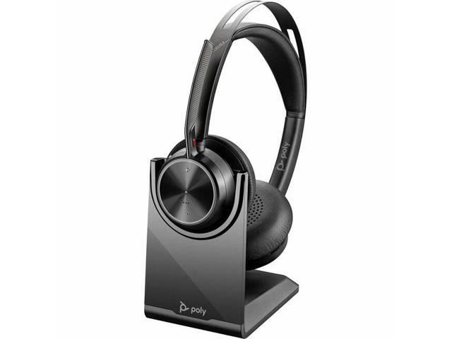 Poly Voyager Focus 2 USB-C-C Headset +USB-C/A Adapter + Charging Stand - Google Assistant, Siri - Stereo - USB Type C - Wired/Wireless - Bluetooth - 298.6 ft - Over-the-head - Binaural - Supra-aural -
