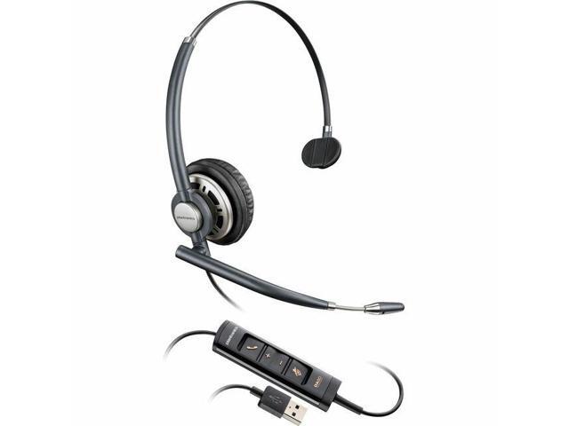 Poly EncorePro 715 USB-A Monoaural Headset TAA - Mono - USB Type A - Wired - 150 Hz to 6.80 kHz - On-ear, Over-the-head - Monaural - Supra-aural - 7.15 ft Cable - Noise Canceling - Black -   783N5AA