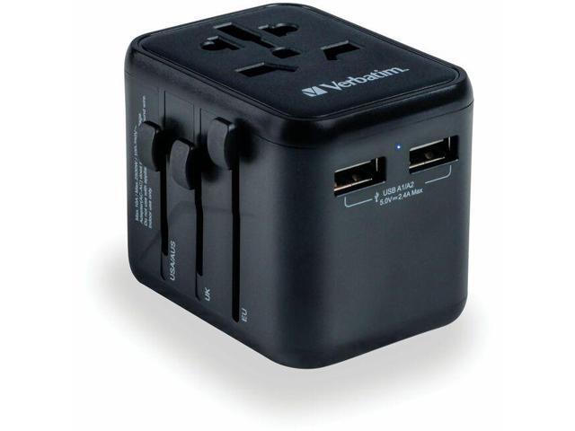 Verbatim Universal Travel Adapter with 2 x USB-A 12W(49543)