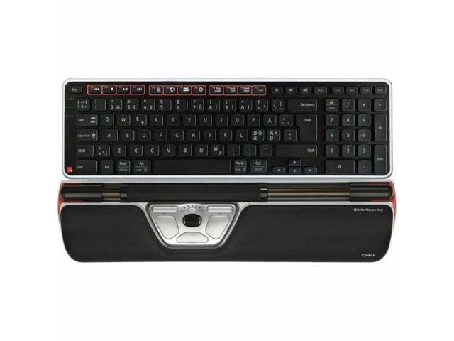 Contour Ultimate Workstation Red Keyboard & Mouse - Wireless Keyboard - English (US) - Wireless Roll Bar Mouse - Symmetrical - Compatible with Computer for PC, Mac