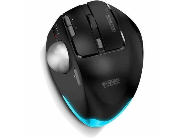 Urban Factory ERGO Mouse - Wireless - Bluetooth/Radio Frequency - 2.40 GHz - Rechargeable - USB Type C - 4800 dpi - Trackball - 8 Button(s)