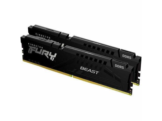 Kingston FURY Beast RAM Module - For Motherboard - 64 GB (2 x 32GB) - DDR5-5600/PC5-44800 DDR5 SDRAM - 5600 MHz Single-rank Memory - CL36 - 1.25 V - Non-ECC - Unbuffered - 288-pin - DIMM - Lifetime Wa