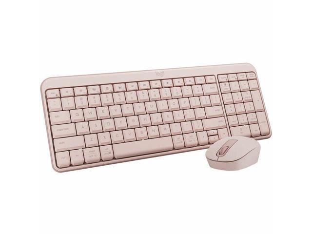 Logitech MK250 Bluetooth Wireless Mouse and Keyboard Combo: Fast & Easy Connectivity, Compact Wireless Keyboard, Ambidextrous Mouse (Graphite) - Wireless Bluetooth Keyboard - Rose - Wireless Bluet
