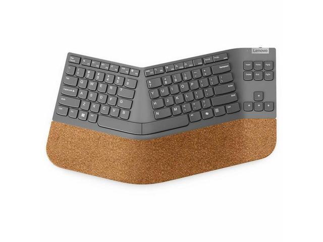 Lenovo Go Wireless Split Keyboard AI - US English - Wireless Connectivity - RF - 2.40 GHz - USB Type A Interface - 88 Key(s) - CoPilot Hot Key(s) - Windows 10, Windows 11 - English (US) -  4Y41R64755