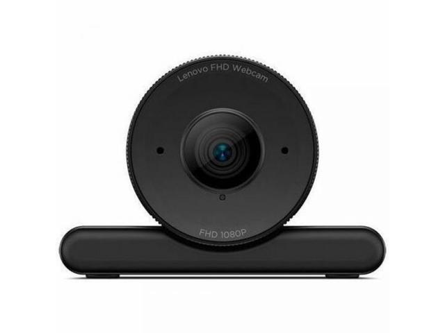 Lenovo FHD Webcam, 1080p Resolution, 30 fps, Dual Noise-Cancelling Microphones, AI Noise Cancellation and Enhanced Image Quality, Physical Privacy Shutter, Microsoft Terms Certified, Black