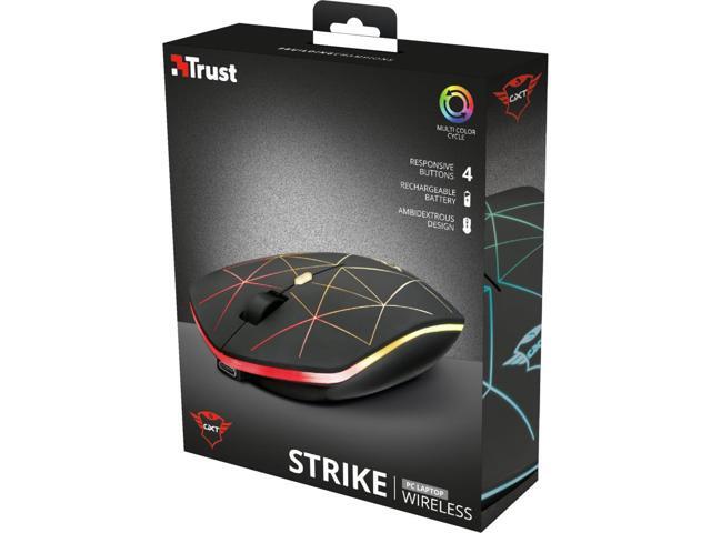 Trust Gaming Gxt 117 Strike Wireless Gaming Mouse Optical Wireless Radio Frequency Usb 2 0 1400 Dpi Computer Notebook Scroll Wheel 6 Button S Right Handed Only Newegg Com