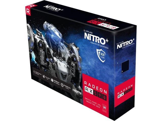 Photo 2 of SEALED, Sapphire NITRO+ Radeon RX 590 Graphic Card - 1.56 GHz Boost Clock - 8 GB GDDR5 - Dual Slot Space Required - 256 bit Bus Width - Fan Cooler - OpenGL 4.5, OpenCL 2.0, DirectX 12 - 2 x DisplayPort - 2 x