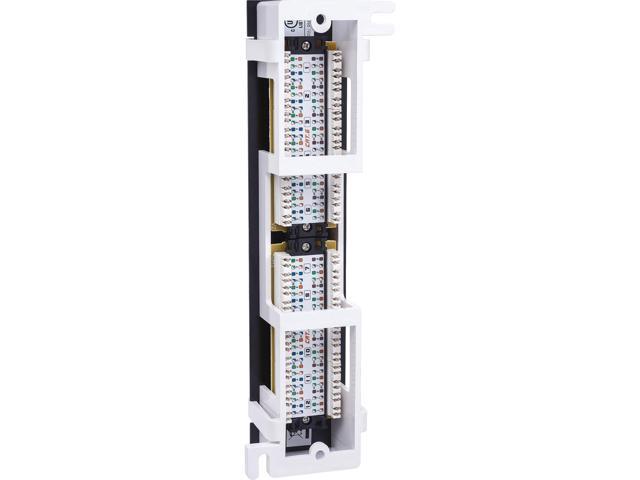 Intellinet Cat6 12-Port UTP Patch Panel, Wall-mount - Compatible with both 110 and Krone punch down tools