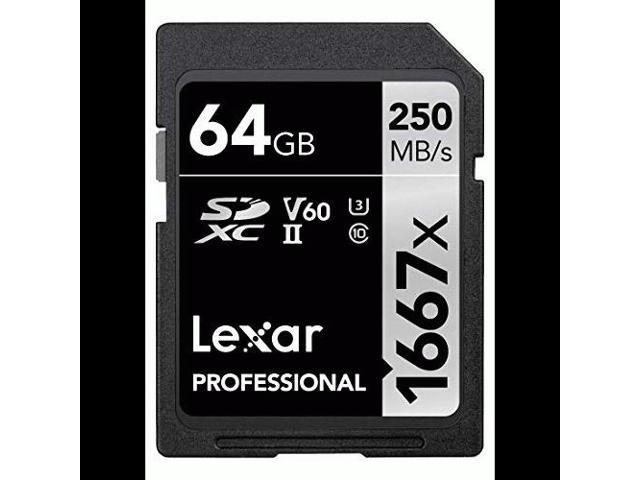 LSD64GCBNA1667 Lexar Professional 1667x 64GB SDXC UHS-II/U3 Card 