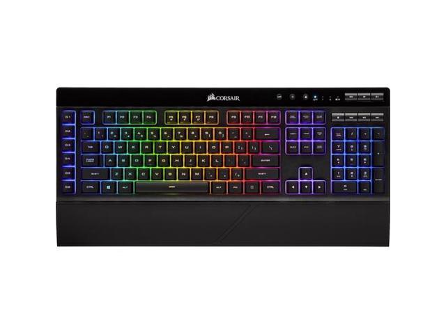 Corsair K57 RGB Wireless Gaming Keyboard (NA) - Wired/Wireless Connectivity - Bluetooth/RF - 33 ft - 2.40 GHz - USB 3.0 Type A Interface - 110 Key - English (North America) - Windows, PC - Rubber Dome