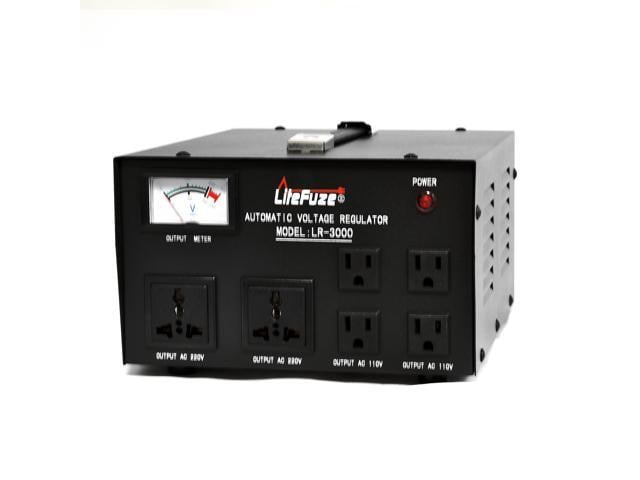 Photo 1 of LiteFuze 3000 Watt Voltage Regulator with Transformer Step Up/Down 110V/220V - IEC Detachable Cord - Circuit Breaker